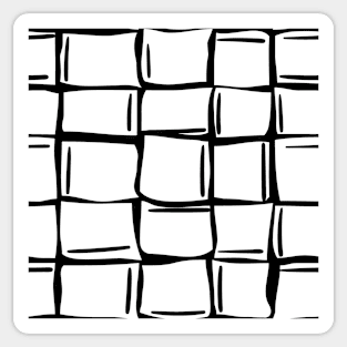 Black and white wonky ice cubes pattern Sticker